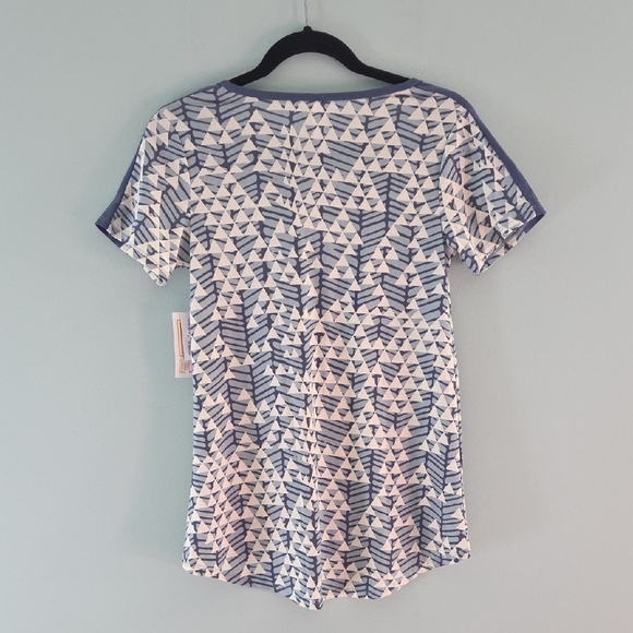 LuLaRoe Classic T Blue And Cream Short Sleeve Soze XXL New With Tags - Picture 5 of 8